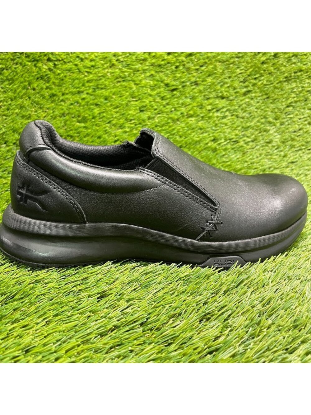 Kuru Kivi 2 Womens Size 8 Triple Black Classic Walking Leather Slip-On Shoes